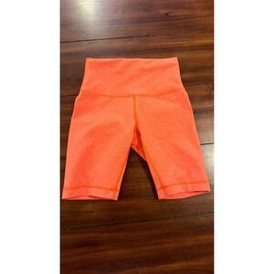 Lululemon Align High-Rise Short Orange Floral Embossed Nulu Biker Shorts Size 4